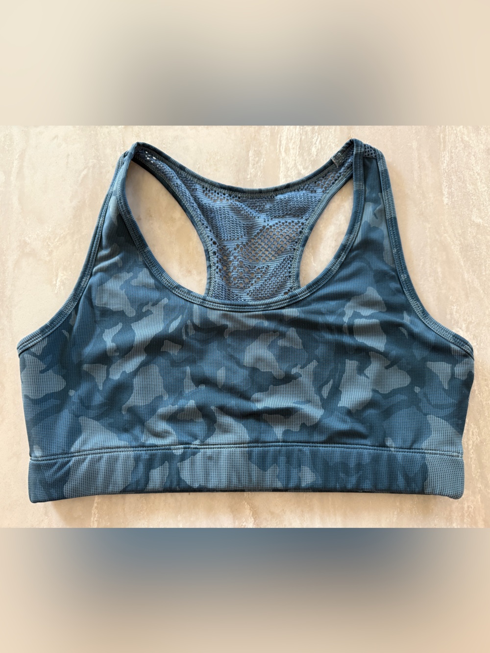 ZYIA Blue Camouflage Bomber Sports Bra